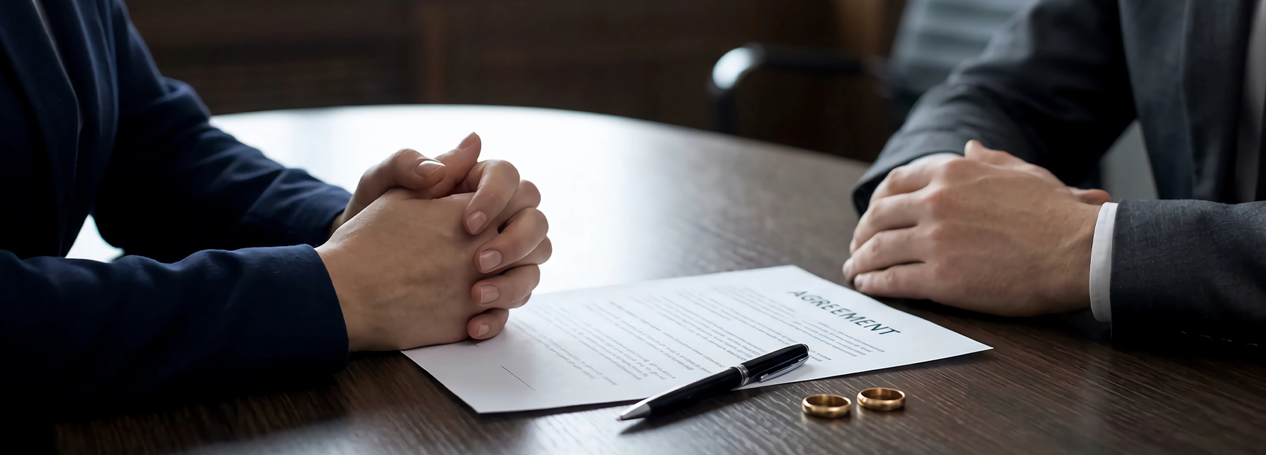 Divorce Attorney in office with a client