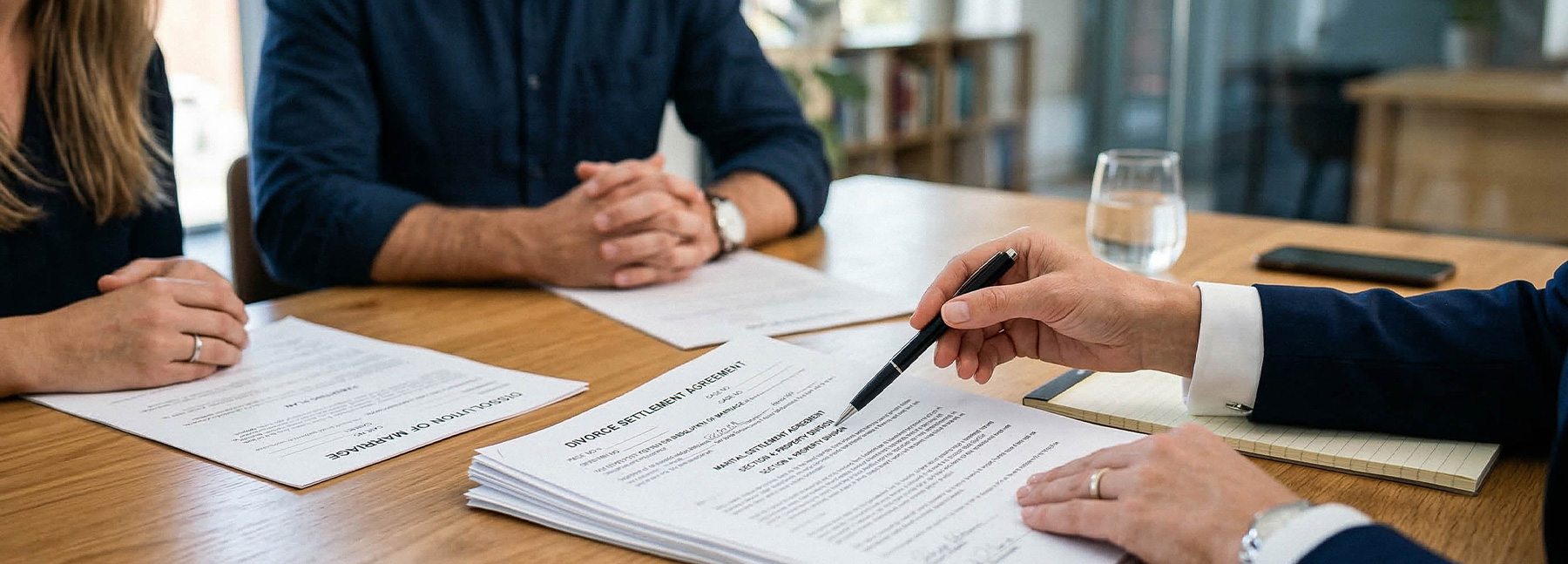 Mediation Attorney at work with a divorced couple